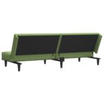 Canapé-lit à 2 places vert clair velours – Image 6