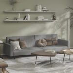 Canapé-lit à 2 places gris clair velours