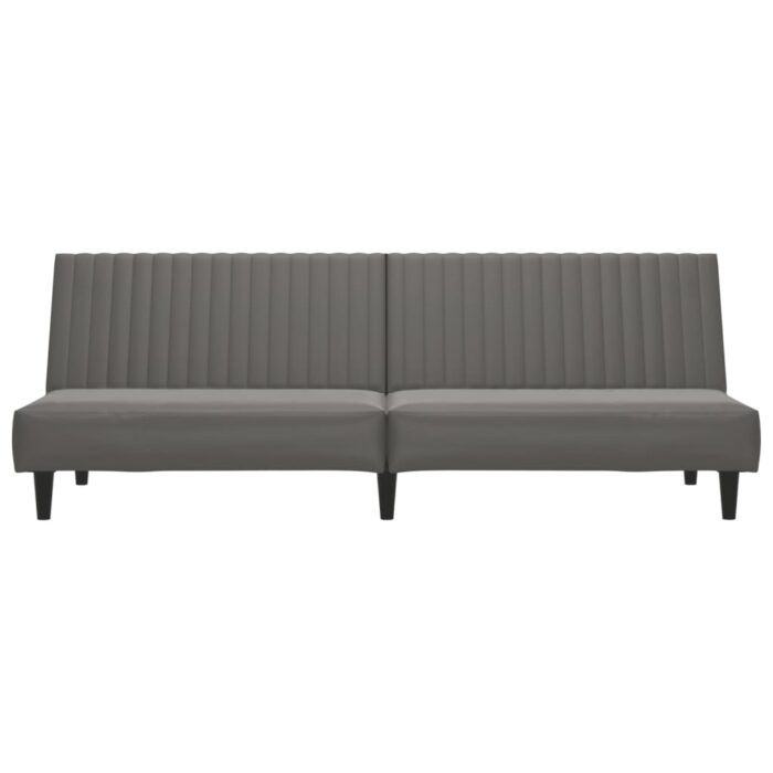 Canapé-lit 2 places gris similicuir – Image 3