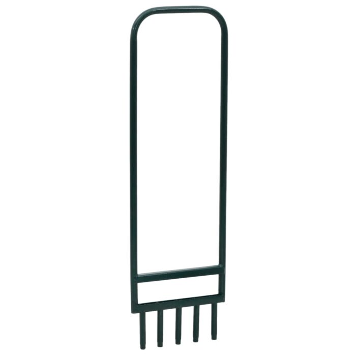 Aérateur de pelouse 5 dents creuses vert acier enduit de poudre – Image 1