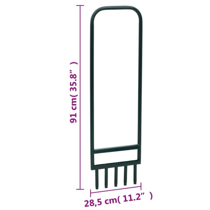 Aérateur de pelouse 5 dents creuses vert acier enduit de poudre – Image 5