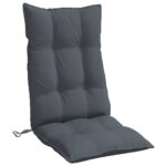 Coussins de chaise à dossier haut lot de 4 anthracite – Image 2