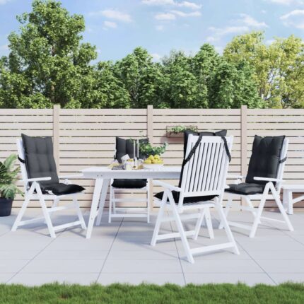 Coussins de chaise à dossier haut lot de 4 anthracite