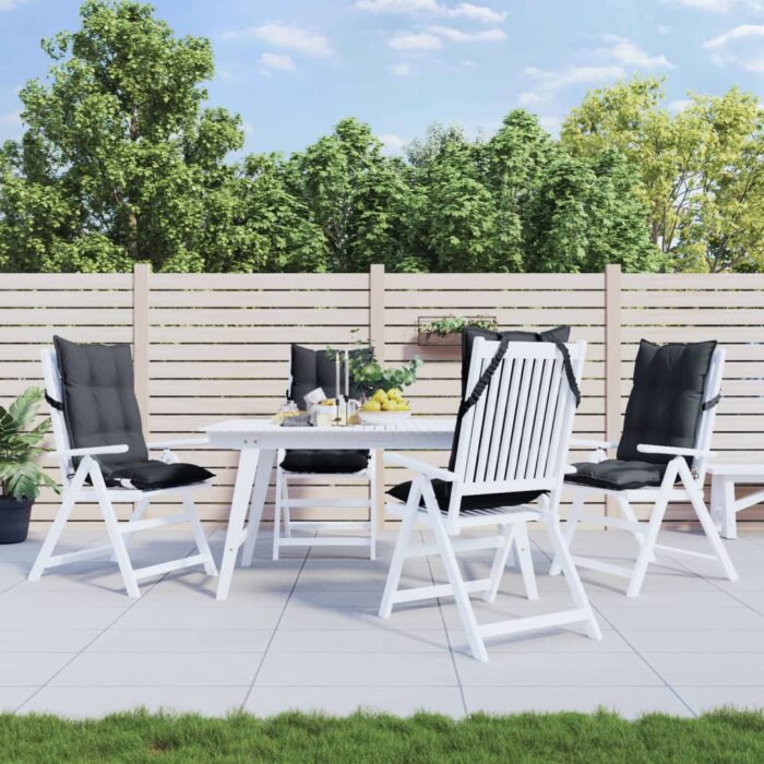 Coussins de chaise à dossier haut lot de 4 anthracite – Image 1