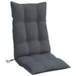 Coussins de chaise à dossier haut lot de 6 anthracite – Image 2