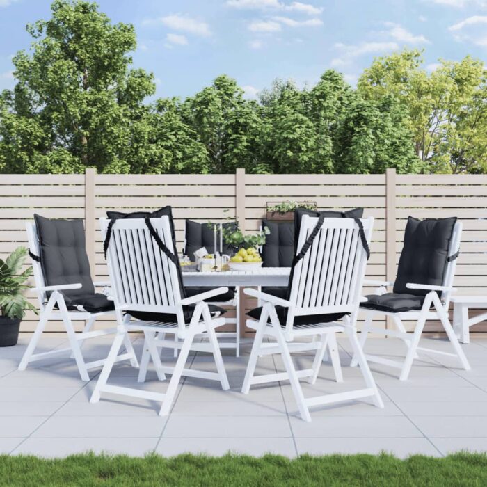 Coussins de chaise à dossier haut lot de 6 anthracite – Image 1
