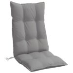 Coussins de chaise à dossier haut lot de 4 gris tissu oxford – Image 2
