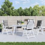 Coussins de chaise à dossier haut lot de 4 gris tissu oxford