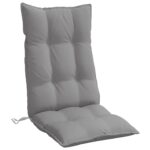Coussins de chaise à dossier haut lot de 6 gris tissu oxford – Image 2