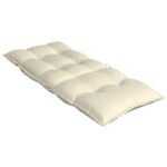 Coussins de chaise à dossier haut lot de 6 crème tissu oxford – Image 3