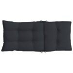 Coussins de chaise à dossier haut lot de 2 noir tissu oxford – Image 4