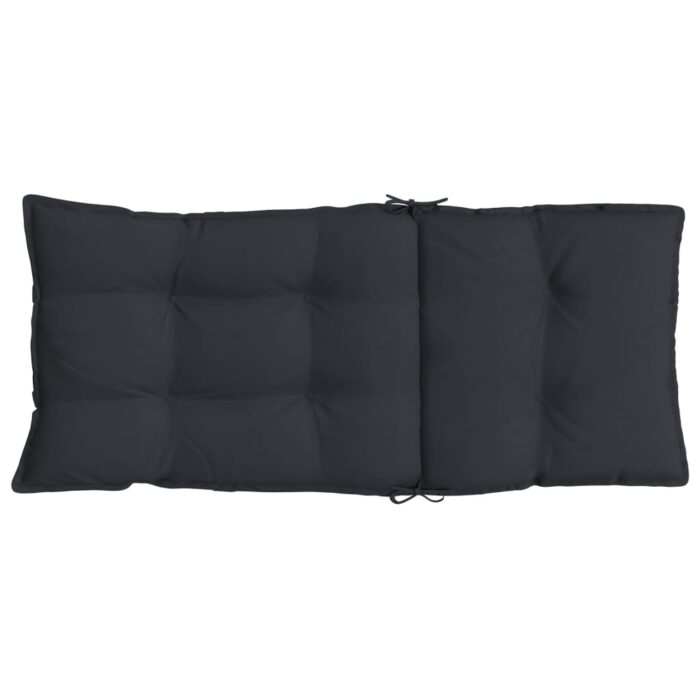 Coussins de chaise à dossier haut lot de 2 noir tissu oxford – Image 4