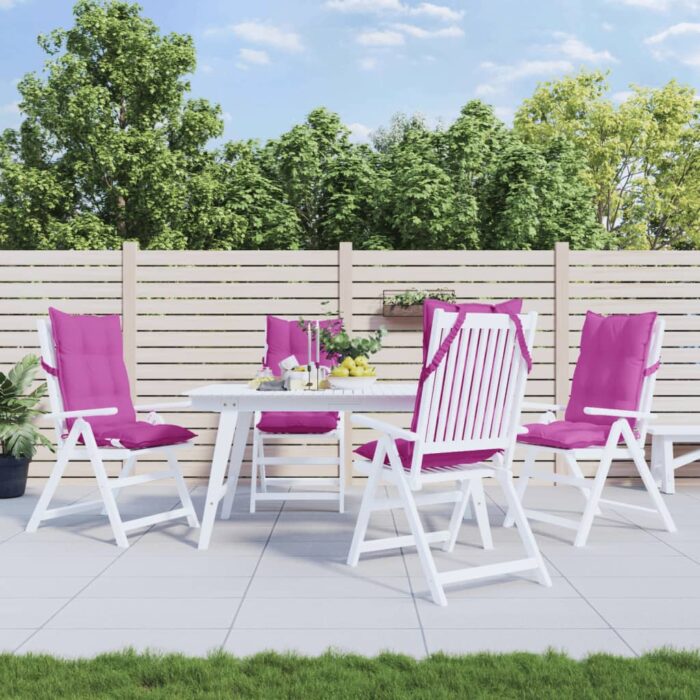 Coussins de chaise à dossier haut lot de 4 rose tissu oxford – Image 1