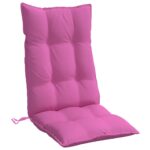 Coussins de chaise à dossier haut lot de 6 rose tissu oxford – Image 2