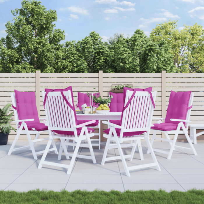 Coussins de chaise à dossier haut lot de 6 rose tissu oxford – Image 1