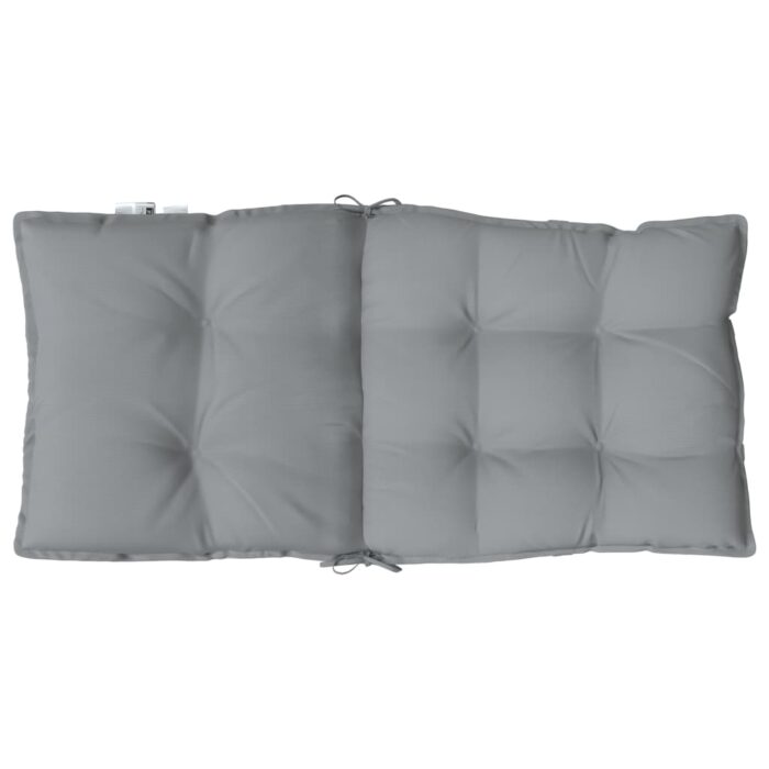 Coussins de chaise à dossier bas lot de 2 gris tissu oxford – Image 4
