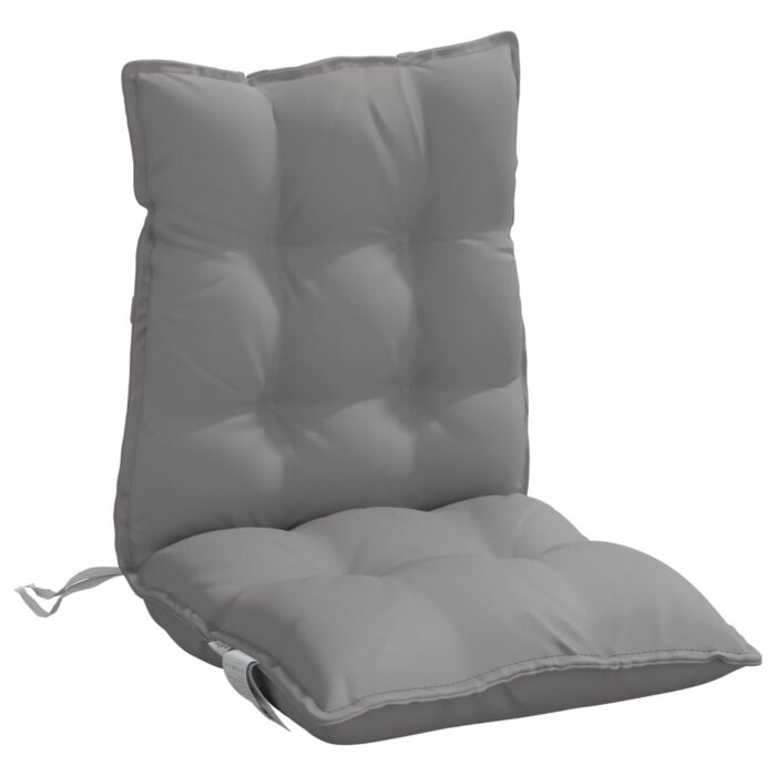 Coussins de chaise à dossier bas lot de 4 gris tissu oxford – Image 2