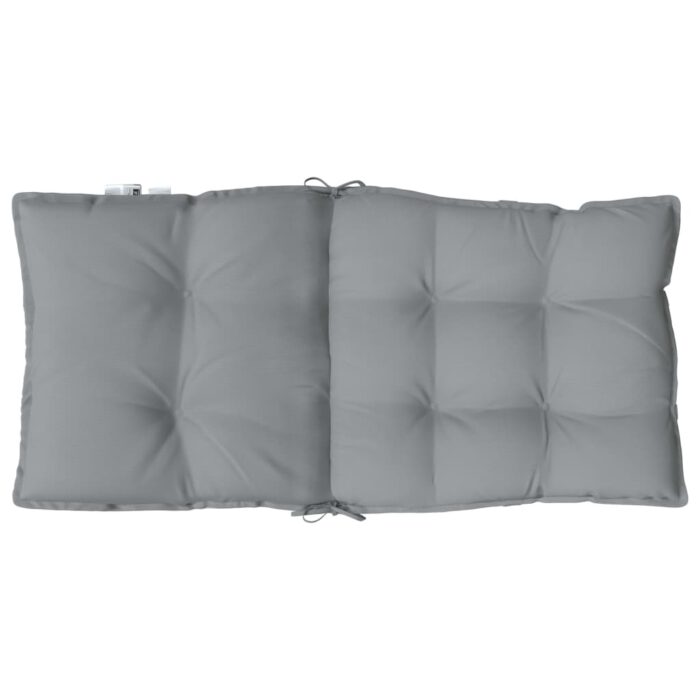 Coussins de chaise à dossier bas lot de 4 gris tissu oxford – Image 4