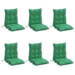 Coussins de chaise à dossier bas lot de 6 vert tissu oxford – Image 8