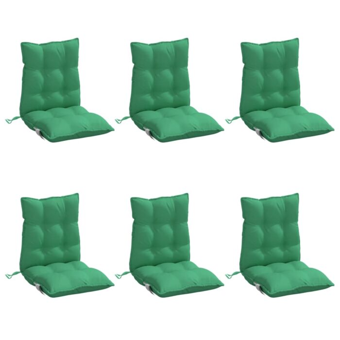 Coussins de chaise à dossier bas lot de 6 vert tissu oxford – Image 8