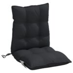 Coussins de chaise à dossier bas lot de 2 noir tissu oxford – Image 2