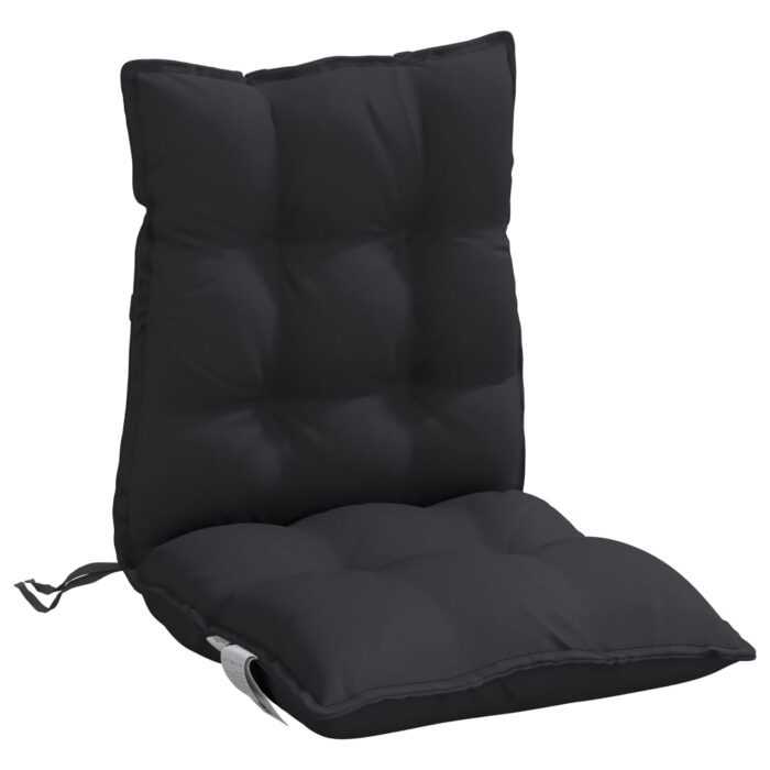 Coussins de chaise à dossier bas lot de 2 noir tissu oxford – Image 2