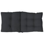 Coussins de chaise à dossier bas lot de 2 noir tissu oxford – Image 4