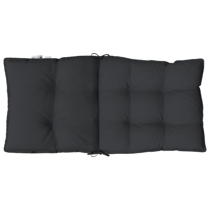 Coussins de chaise à dossier bas lot de 2 noir tissu oxford – Image 4