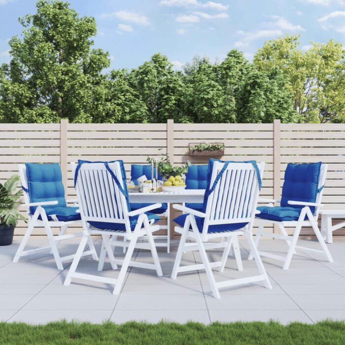 Coussins de chaise à dossier bas lot de 6 bleu royal – Image 1