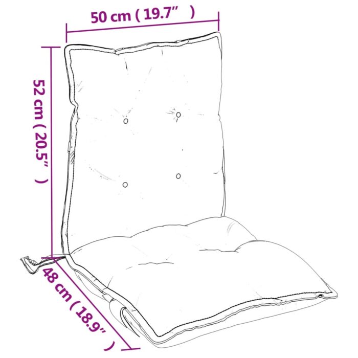 Coussins de chaise à dossier bas lot de 4 modèle de feuille – Image 8