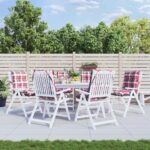 Coussins de chaise à dossier bas lot de 6 motif carreaux rouge