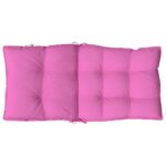 Coussins de chaise à dossier bas lot de 6 rose tissu oxford – Image 4