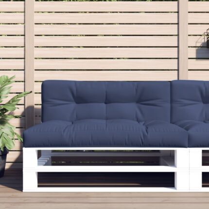 Coussins de palette lot de 2 bleu marine tissu