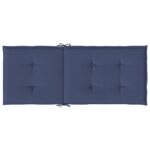 Coussins de chaise à dossier haut lot de 4 bleu marine tissu – Image 4
