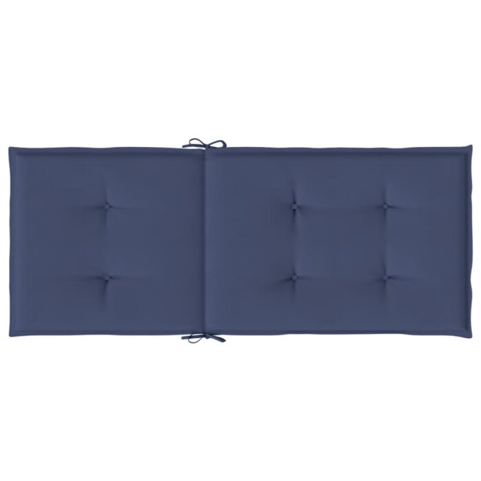 Coussins de chaise à dossier haut lot de 4 bleu marine tissu – Image 4