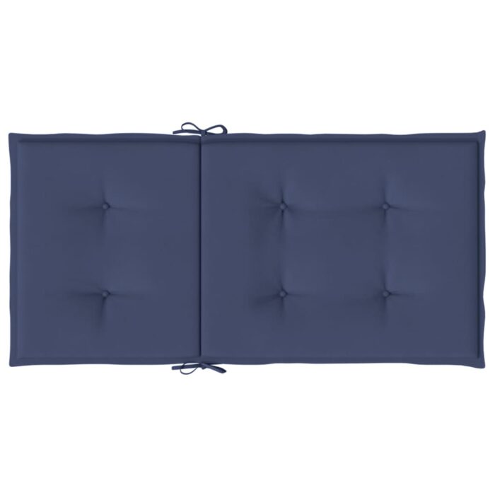 Coussins de chaise à dossier bas lot de 2 bleu marine tissu – Image 4