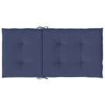 Coussins de chaise à dossier bas lot de 4 bleu marine tissu – Image 4