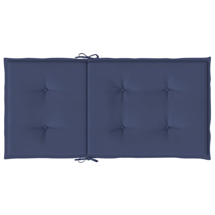 Coussins de chaise à dossier bas lot de 4 bleu marine tissu – Image 4