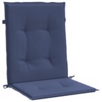Coussins de chaise à dossier bas lot de 6 bleu marine tissu – Image 2