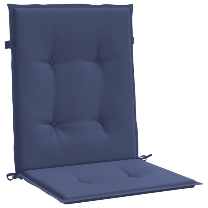 Coussins de chaise à dossier bas lot de 6 bleu marine tissu – Image 2