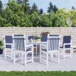 Coussins de chaise à dossier bas lot de 6 bleu marine tissu