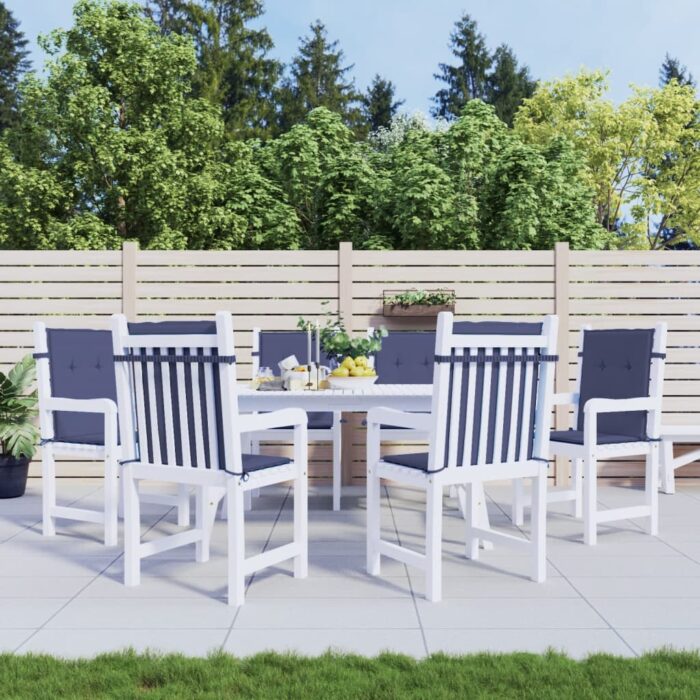 Coussins de chaise à dossier bas lot de 6 bleu marine tissu – Image 1