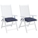 Coussins de chaise lot de 2 bleu marine 40x40x7 cm tissu oxford – Image 2
