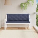 Coussins de banc de jardin lot de 2 bleu marine 150x50x7 cm