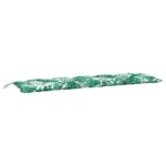 Coussins de banc de jardin lot de 2 motif de feuilles – Image 2
