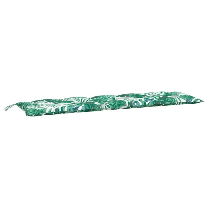 Coussins de banc de jardin lot de 2 motif de feuilles – Image 2