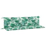 Coussins de banc de jardin lot de 2 motif de feuilles – Image 3