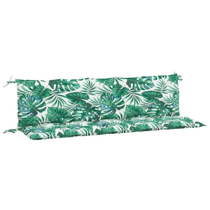 Coussins de banc de jardin lot de 2 motif de feuilles – Image 3