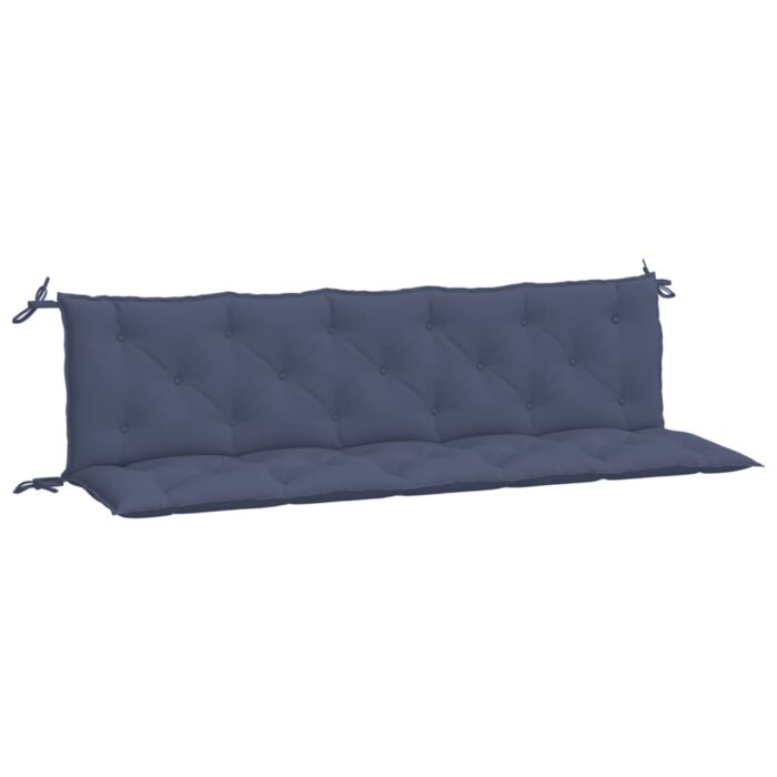 Coussins de banc de jardin lot de 2 bleu marine 180x50x7 cm – Image 3