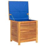 Boîte de rangement de jardin persiennes 60x50x56cm bois acacia – Image 2